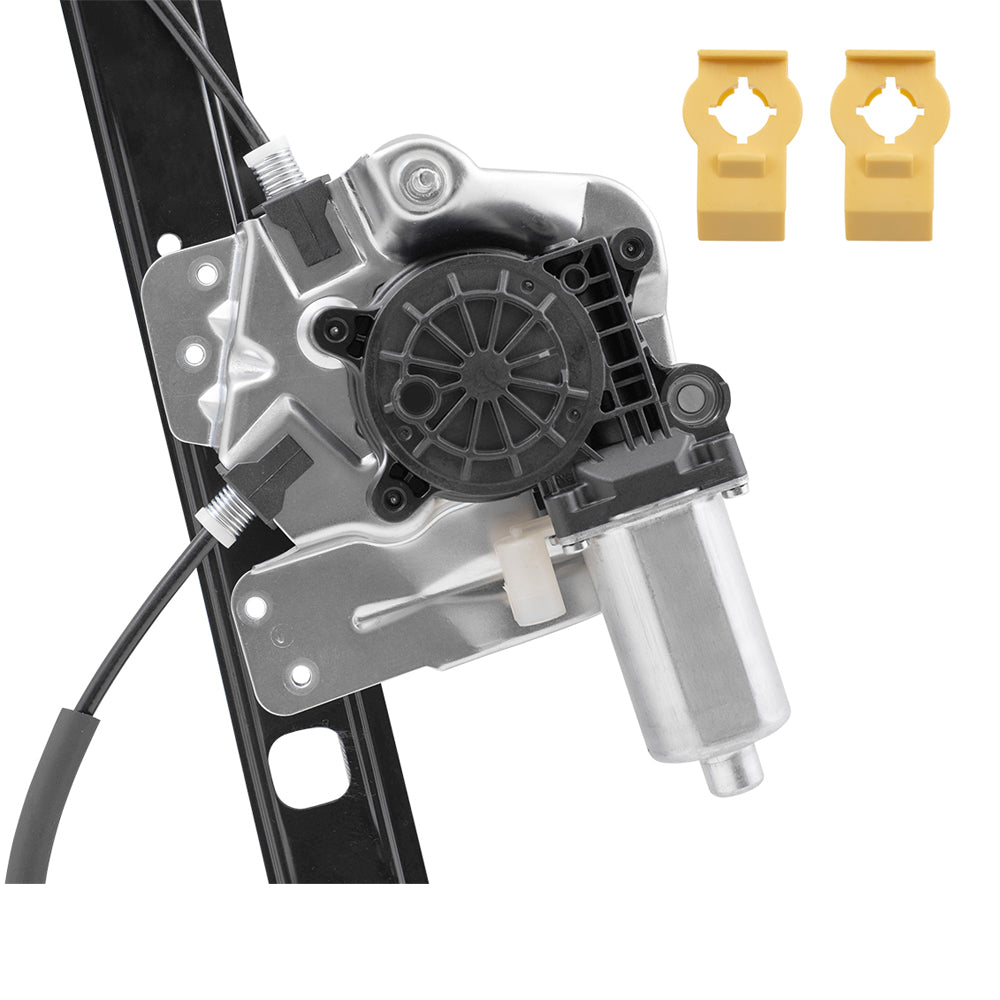 Drivers Front Power Window Lift Regulator with Motor and Clips Compatible with 2000-2006 X5 51338254781 51338254911