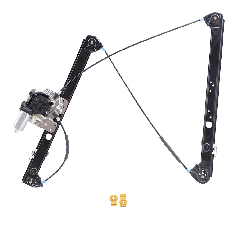 Passengers Front Power Window Lift Regulator with Motor and Clips Compatible with 2000-2006 X5 51338254781 51338254912