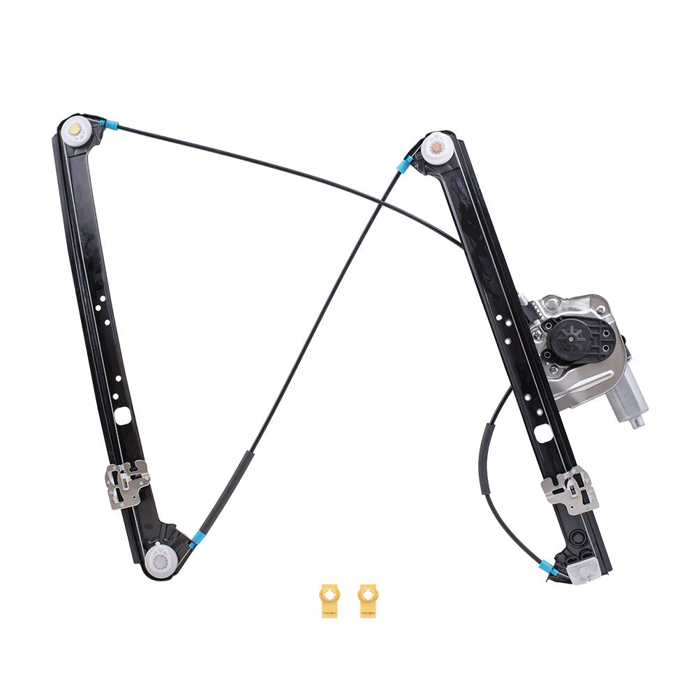 Passengers Front Power Window Lift Regulator with Motor and Clips Compatible with 2000-2006 X5 51338254781 51338254912