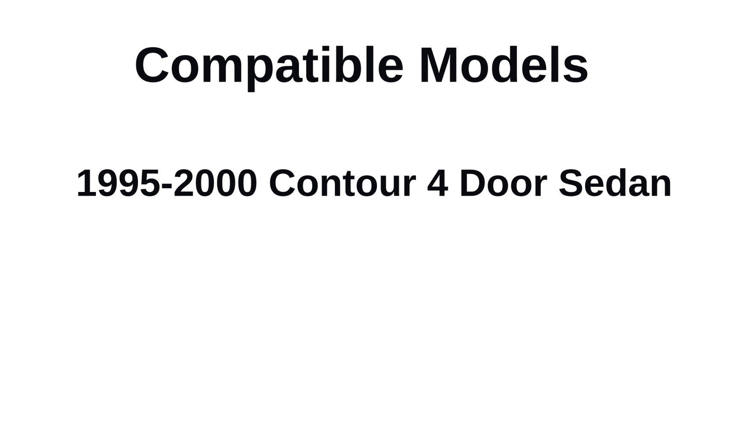Driver Left Side Rear Door Window Door Glass Compatible with Ford Contour 4 Door Sedan 1995-2000 Models