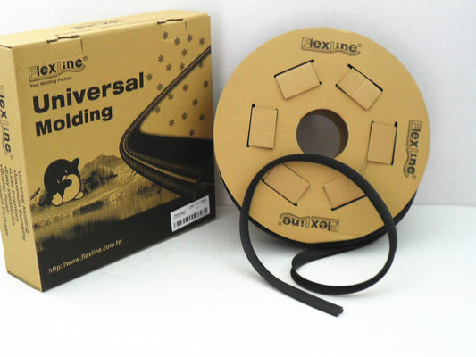 Flexline Windshield Auto Glass Universal Molding Flexible Trim Rubber 19mm 15 FT UM1913BR