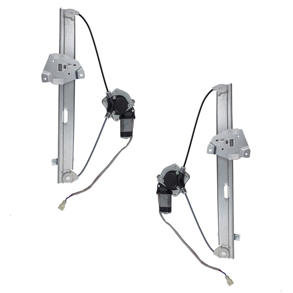 Pair Set Rear Power Window Regulators w/ Motors Assemblies Compatible with 1999-2003 Galant MR287309 MR287310