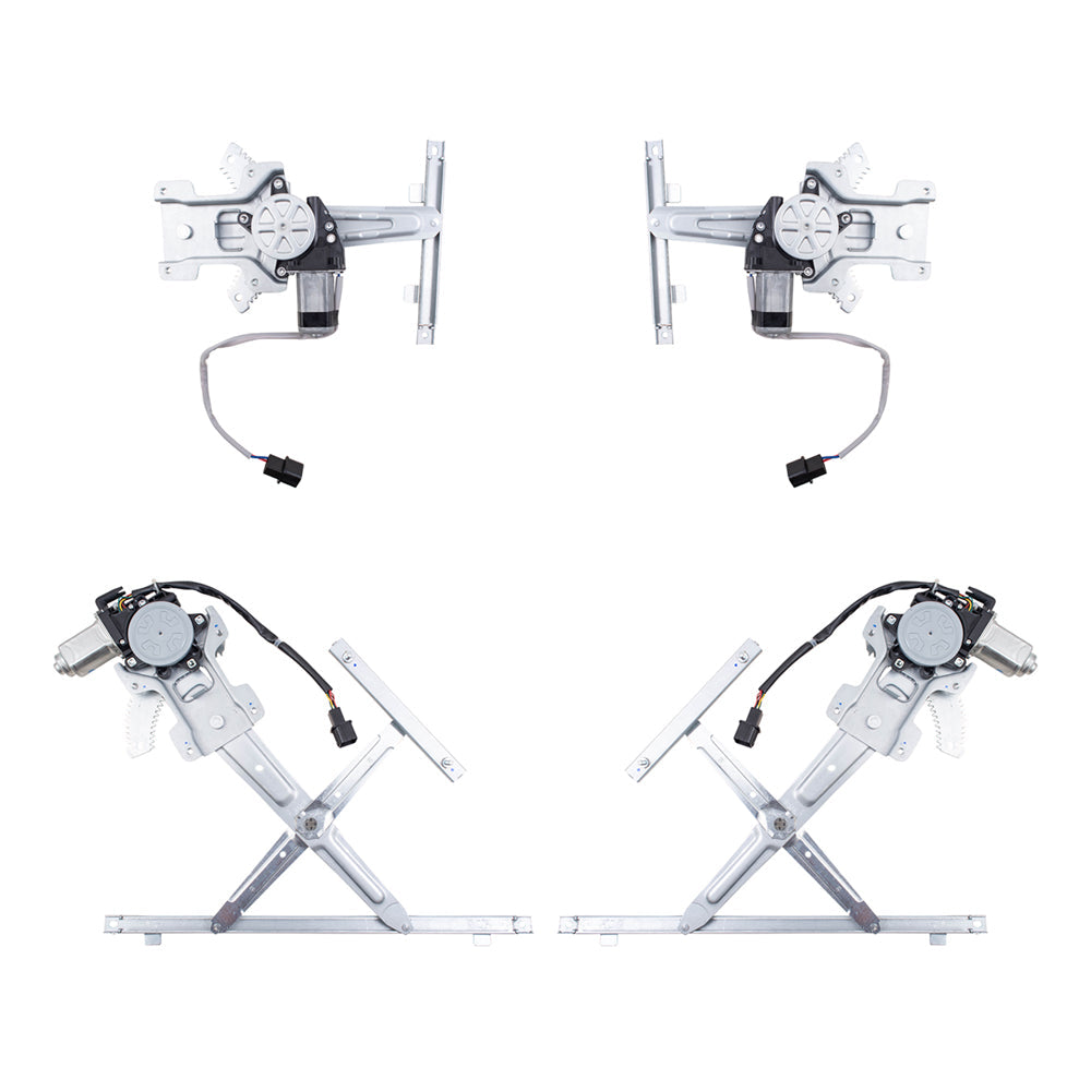 Driver and Passenger Side Power Window Regulators with Motor 4 Piece Set Compatible with 2008-2011 Lancer 08-11 Lancer Evolution Built to 2/11 10-11 Lancer Sportback Built to 2/11