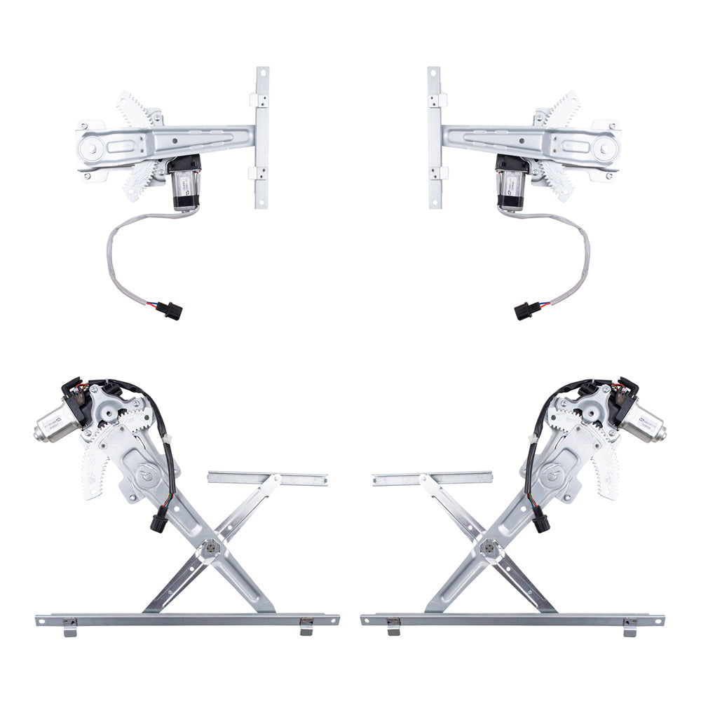 Driver and Passenger Side Power Window Regulators with Motor 4 Piece Set Compatible with 2008-2011 Lancer 08-11 Lancer Evolution Built to 2/11 10-11 Lancer Sportback Built to 2/11