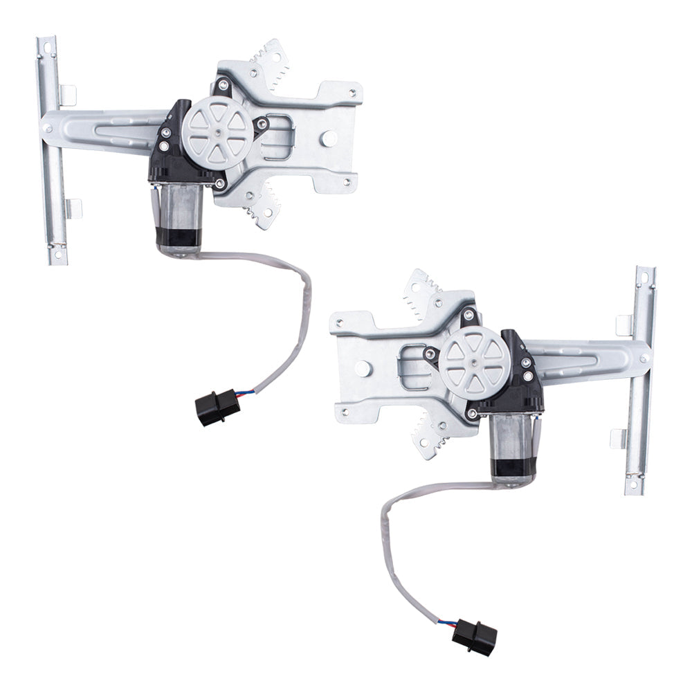 Pair Set Rear Power Window Lift Regulators w/Motors Assemblies Compatible with 08-11 Lancer Evolution Sportback 5743A108 135-50259R