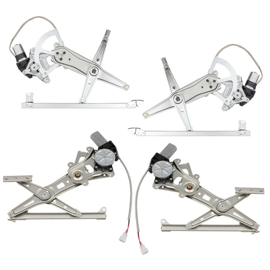 Brock Replacement 4 Pc Front & Rear Set Power Window Regulators & Motors Assemblies Compatible with 05-09 Legacy Outback 61222AG01A 61222AG00A 62222AG01A 62222AG00A