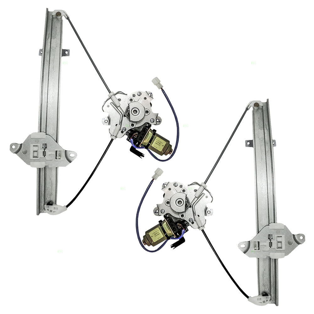 Driver and Passenger Rear Power Window Lift Regulators with Motors Assemblies Compatible with 02-03 Lancer MR503991 MR503992