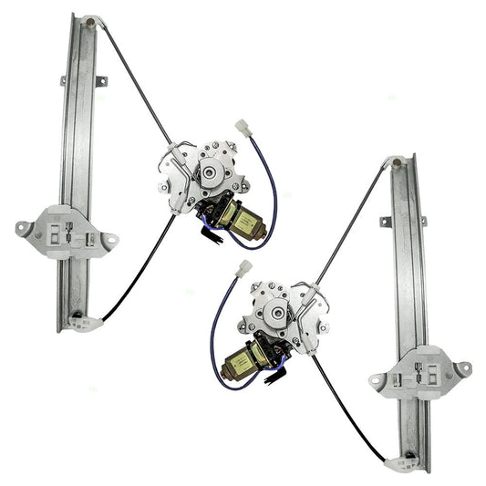 Driver and Passenger Rear Power Window Lift Regulators with Motors Assemblies Compatible with 02-03 Lancer MR503991 MR503992