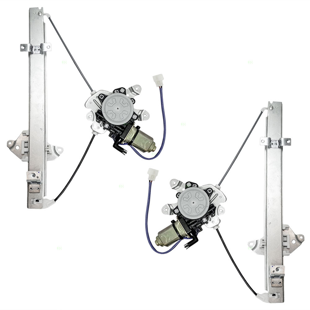 Driver and Passenger Rear Power Window Lift Regulators with Motors Assemblies Compatible with 02-03 Lancer MR503991 MR503992