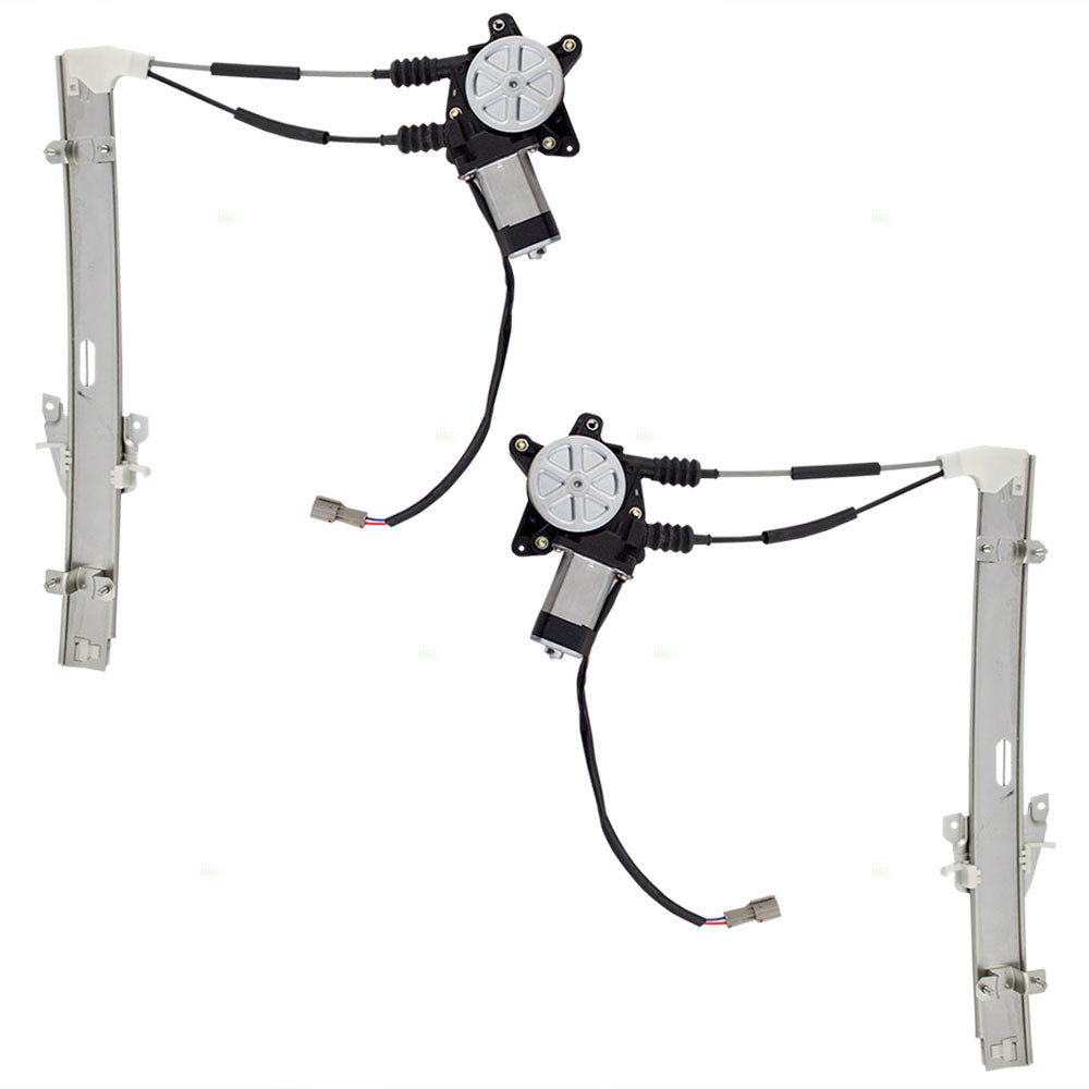 Driver and Passenger Front Power Window Lift Regulators with Motors Assemblies Compatible with 01-05 Rio 0K30C59560B 0K30C58560B
