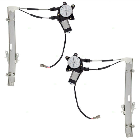 Driver and Passenger Front Power Window Lift Regulators with Motors Assemblies Compatible with 01-05 Rio 0K30C59560B 0K30C58560B