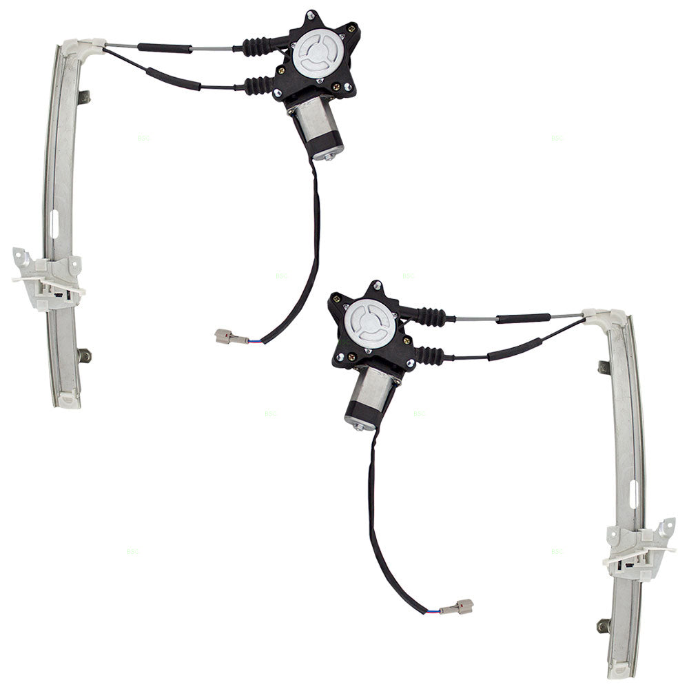 Driver and Passenger Front Power Window Lift Regulators with Motors Assemblies Compatible with 01-05 Rio 0K30C59560B 0K30C58560B
