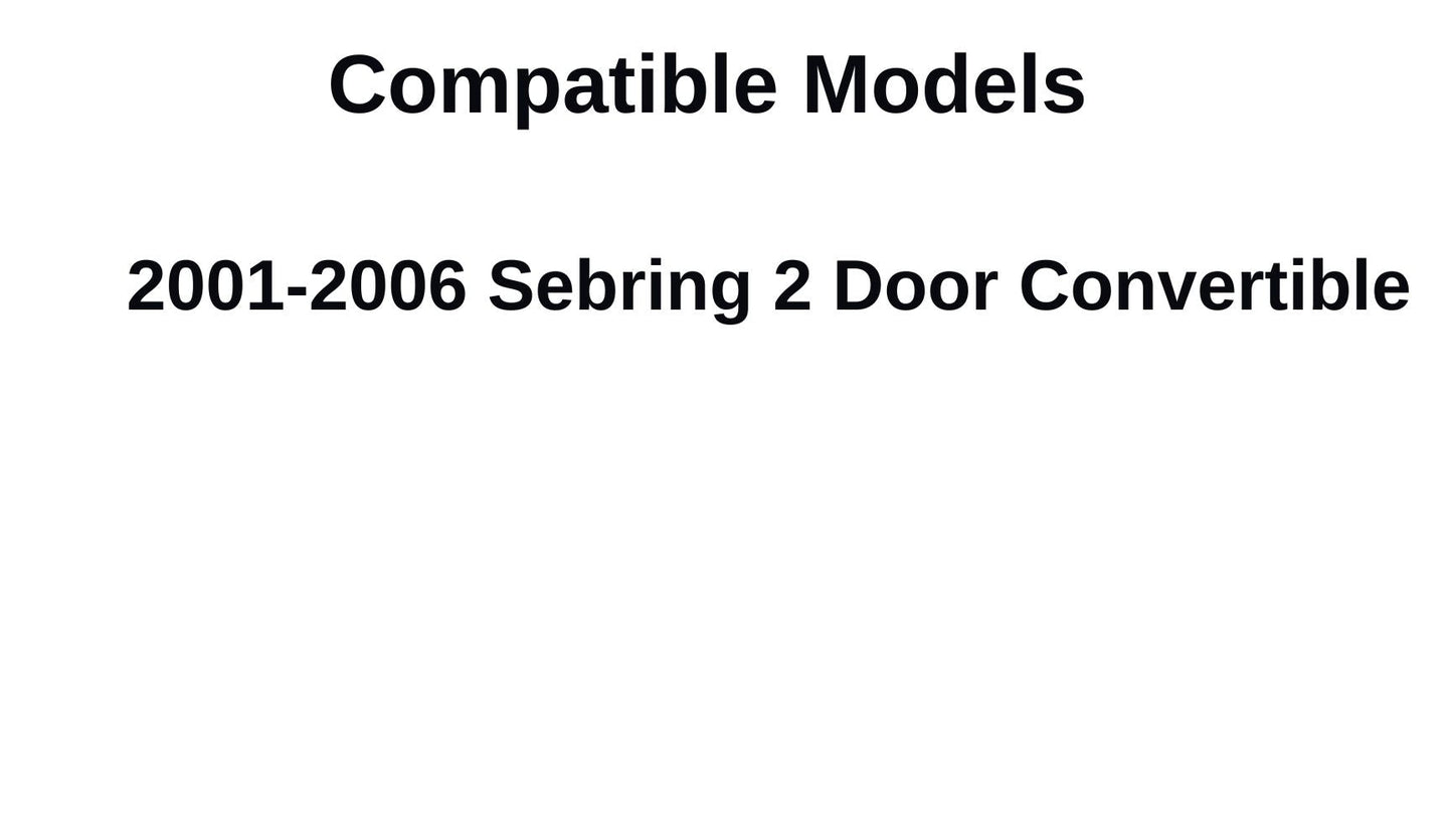 Passenger Right Side Door Window Door Glass Compatible with Chrysler Sebring 2 Door Convertible 2001-2006 Models