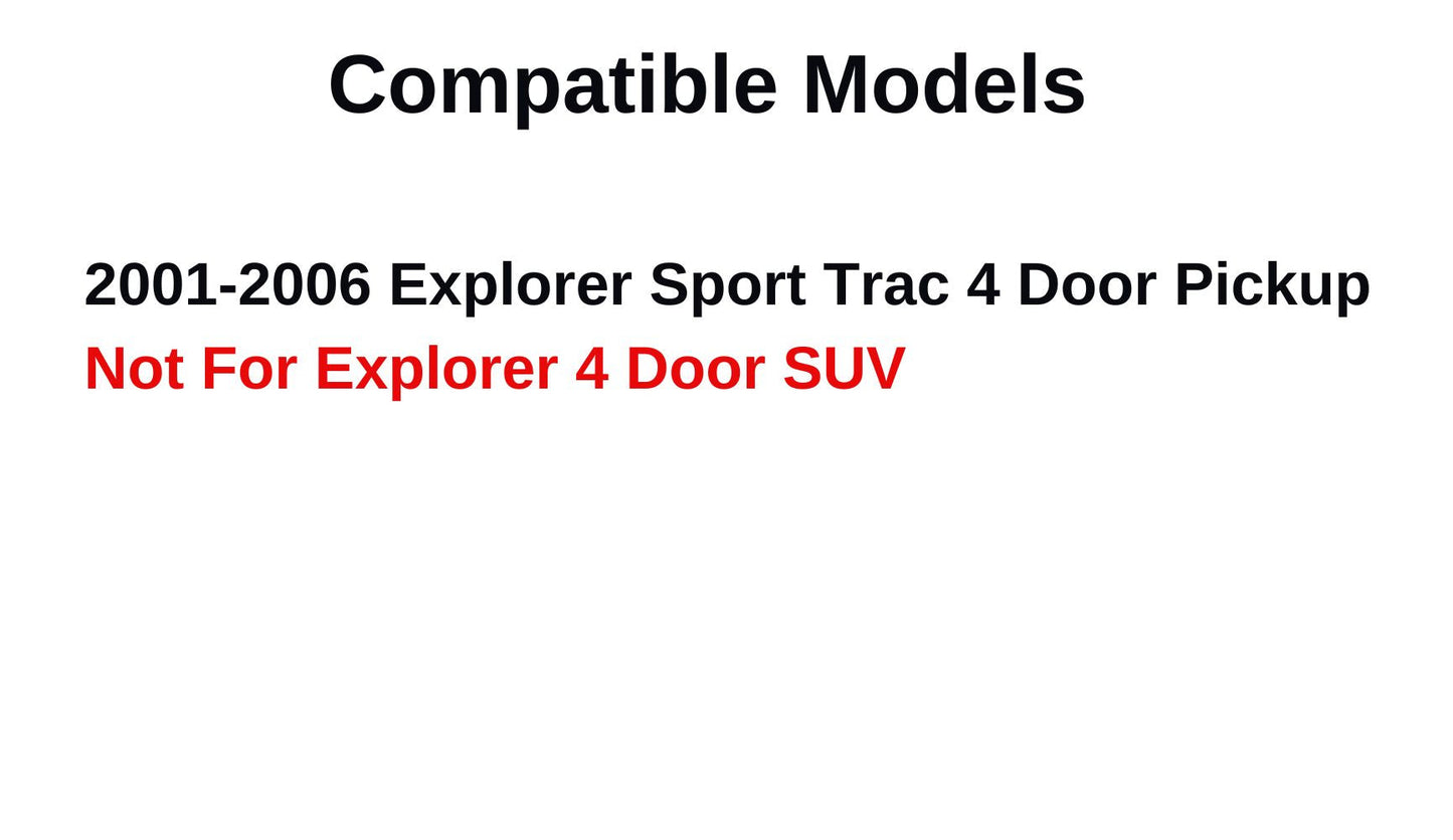 Passenger Right Side Rear Vent Window Vent Glass Compatible with Ford Explorer Sport Trac 2001-2006 4 Door Pickup Models