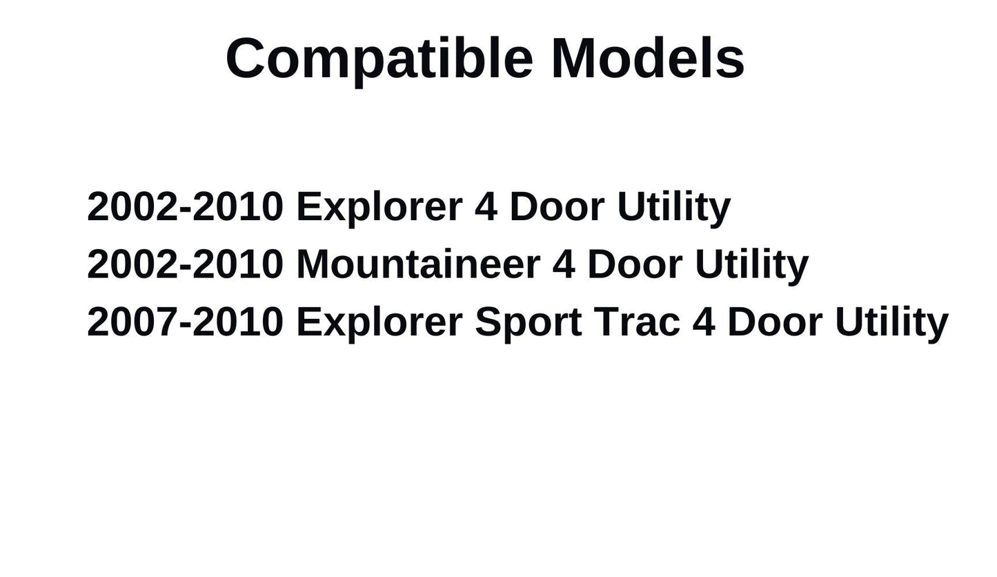 Passenger Right Side Front Door Window Door Glass Compatible with Ford Explorer/Mercury Mountaineer 2002-2010 4 Door Models/Ford Explorer Sport Trac 2007-2010 Models