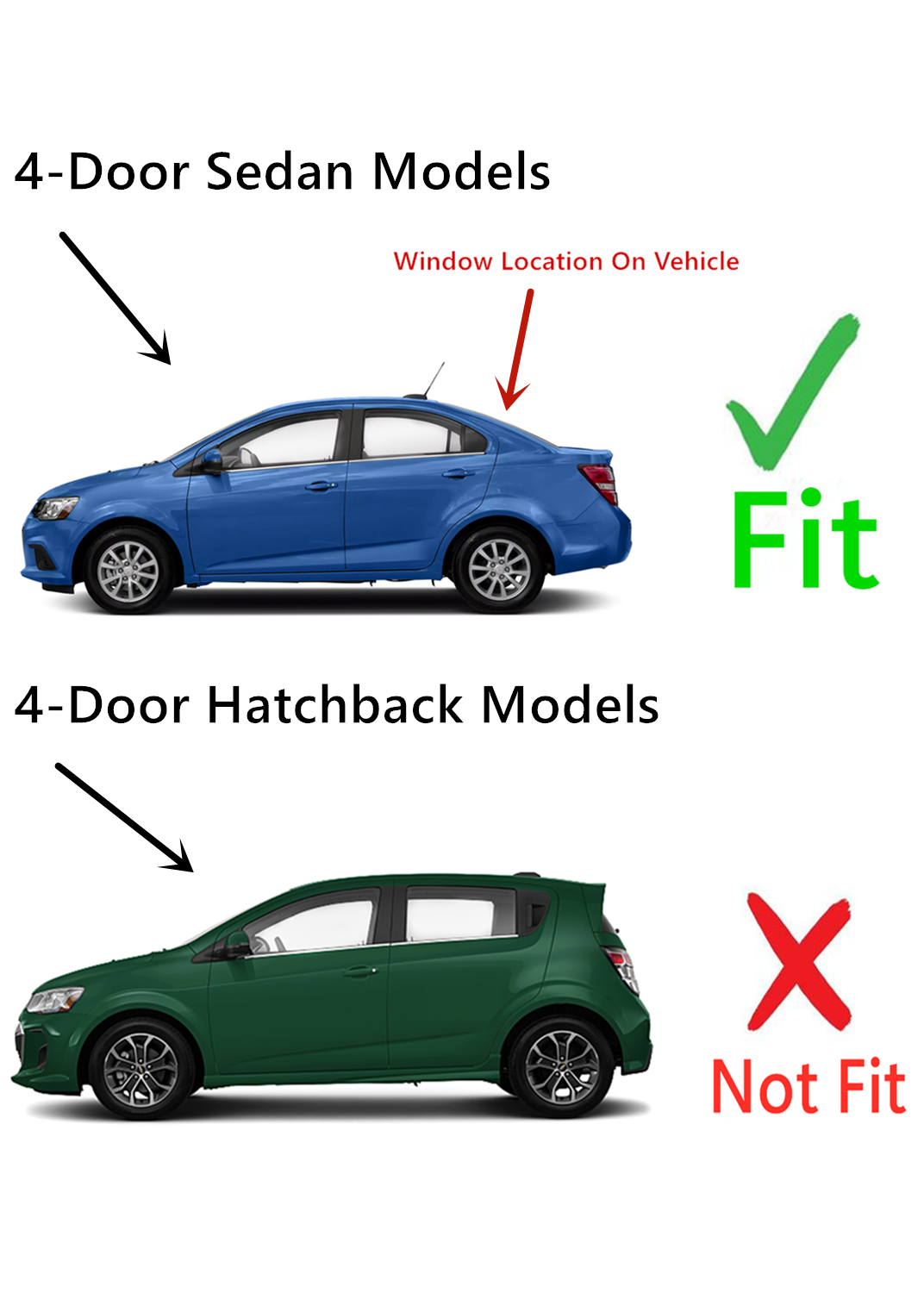 OEM Heated Back Window Back Glass Compatible with Chevrolet Sonic 2012-2020 4 Door Sedan Models