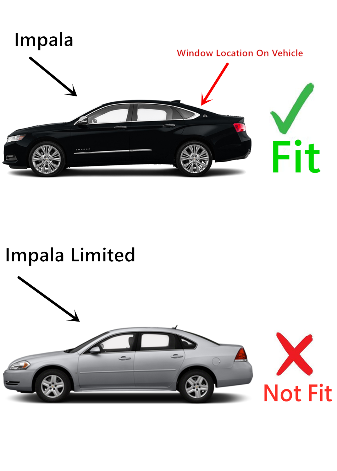 Heated Back Window Back Glass Compatible with Chevrolet Impala 2014-2020 Models