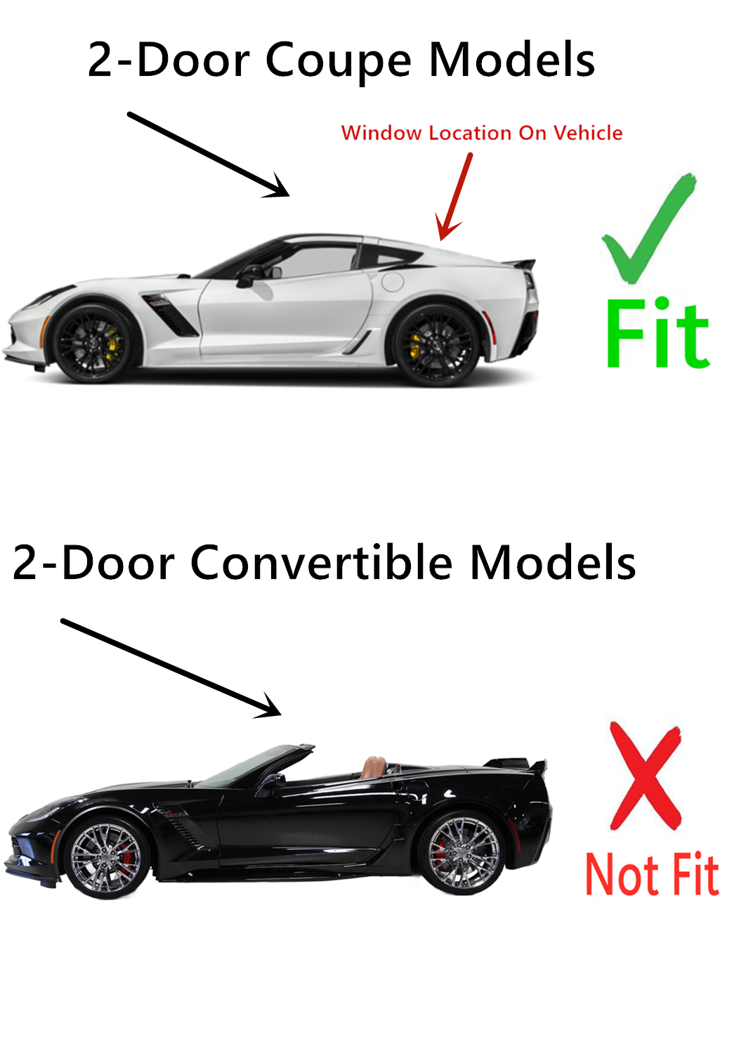 Heated Back Glass Back Window Compatible with Chevrolet Corvette 2014-2019 2 Door Coupe Models