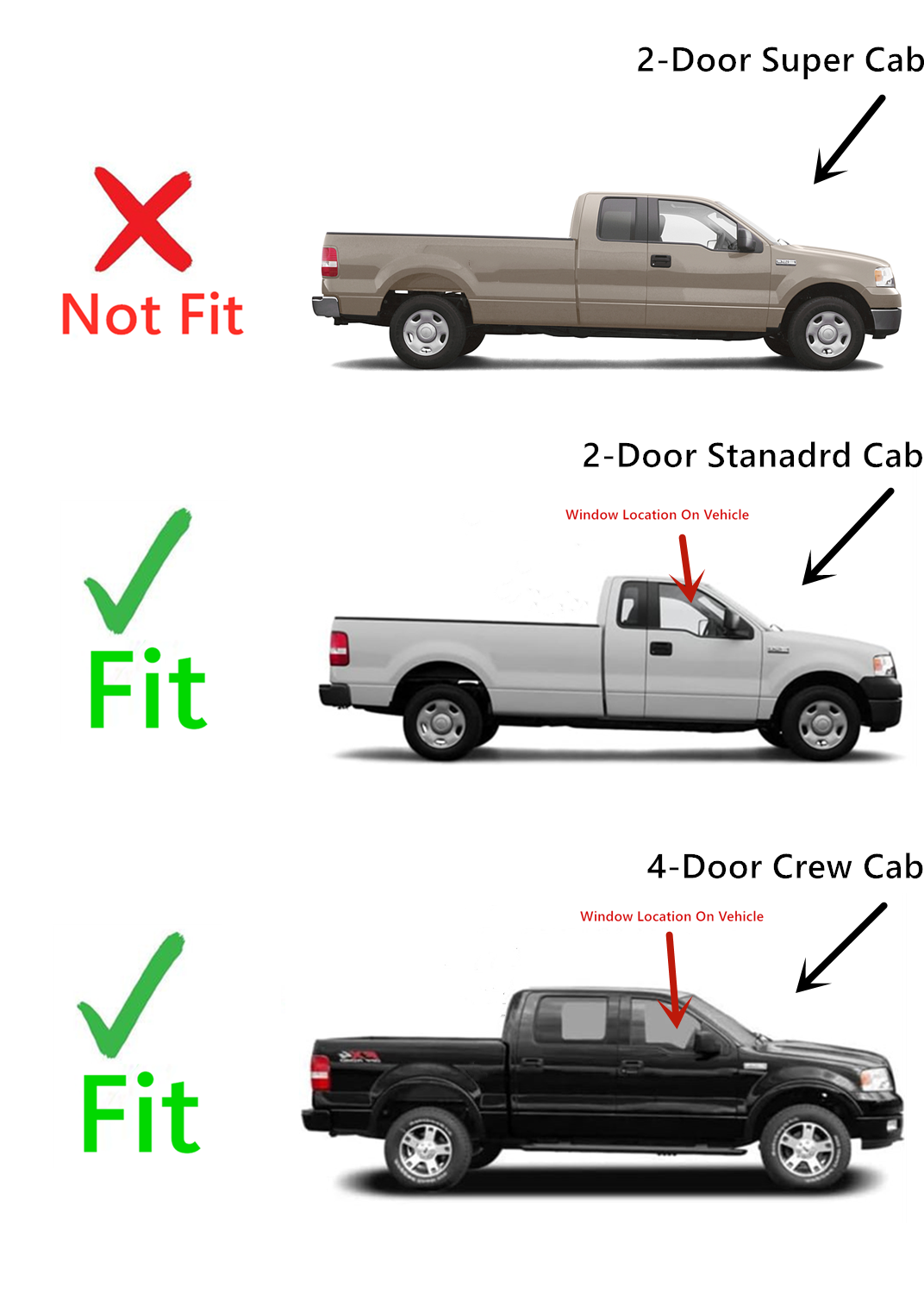 Passenger Right Side Front Door Window Door Glass Compatible with Ford F150 2004-2008 2 Door Standard&4 Door Crew Cab Models/Ford Lobo 2004-2005 Models/Lincoln Mark LT 2006-2008 Models