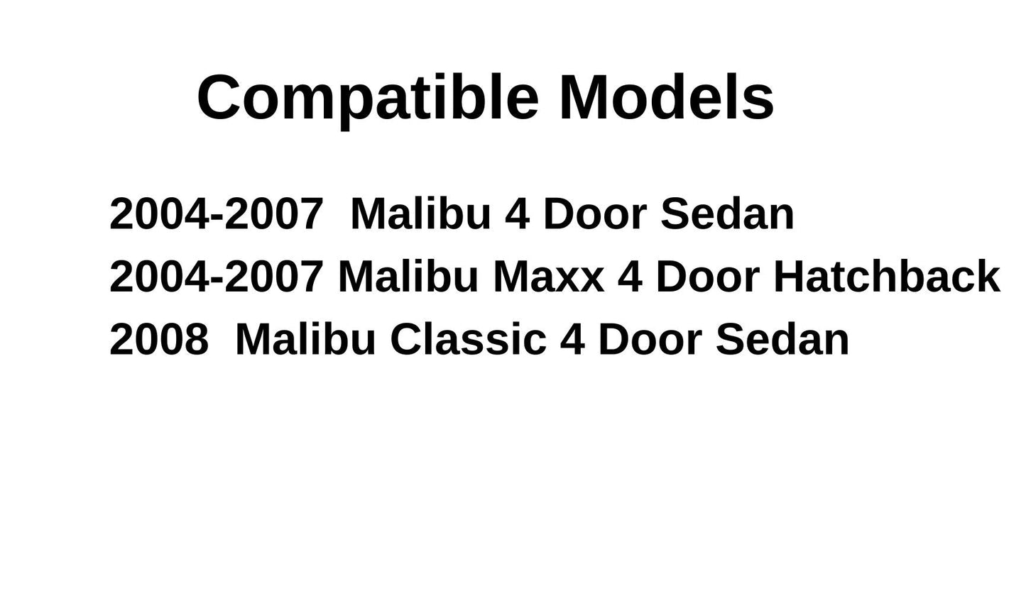 Passenger Right Side Front Door Window Door Glass Compatible with Chevrolet Malibu 2004-2007 / Malibu Classic 2008 Models