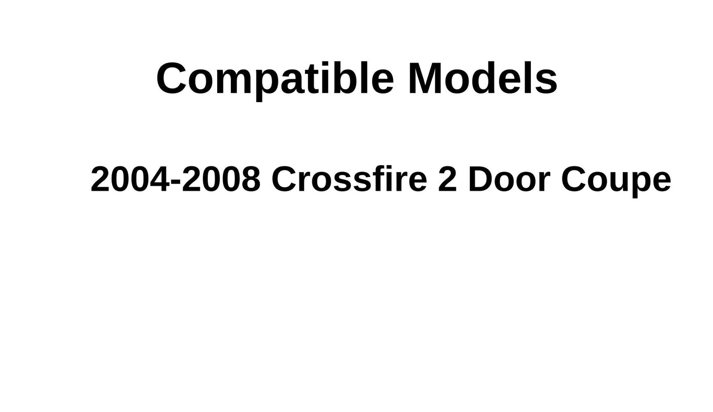 Passenger Right Side Door Window Door Glass Compatible with Chrysler Crossfire 2 Door Coupe 2004-2008 Models