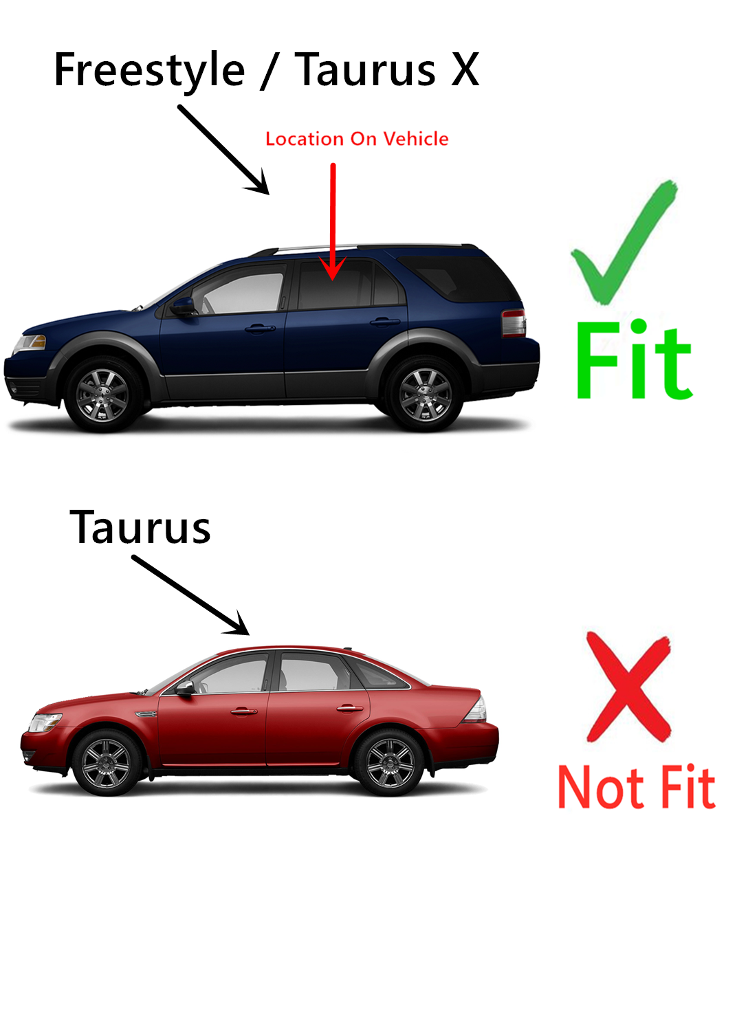 Privacy Driver Left Side Rear Door Window Door Glass Compatible with Ford Freestyle 2005-2007 Models/Ford Taurus X 2008-2009 Models