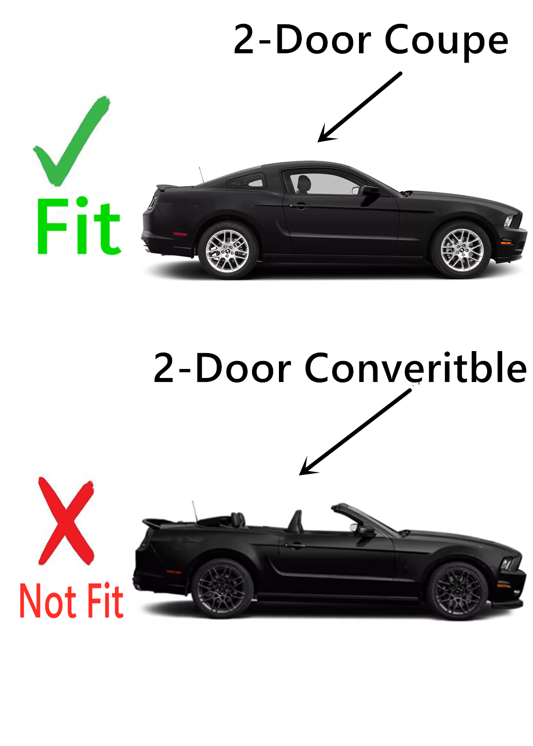 Passenger Right Side Quarter Glass Quarter Window Compatible with Ford Mustang 2 Door Coupe 2010-2014 Models