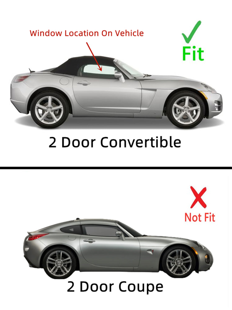 Passenger Right Side Door Window Door Glass Compatible with Saturn Sky/Pontiac Solstice 2006-2010 2 Door Convertible Models