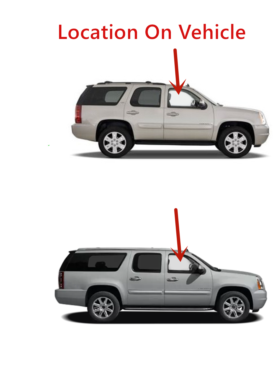 Passenger Right Side Front Door Window Door Glass Compatible with GMC Yukon / Yukon XL / Yukon Denali 2007-2011 Models