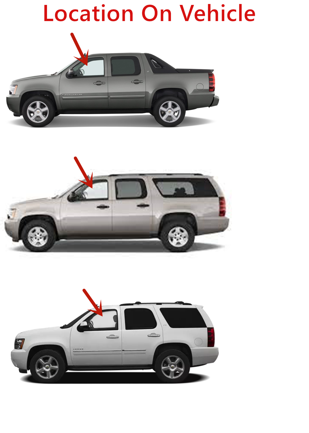 Driver Left Side Front Door Window Door Glass Compatible with Chevrolet Tahoe / Avalanche / Suburban 2007-2011 Models