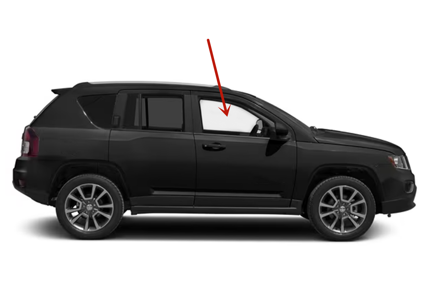 Passenger Right Side Front Door Window Door Glass Compatible with Jeep Compass 2007-2016 Models/ Compass MK 2017 Models