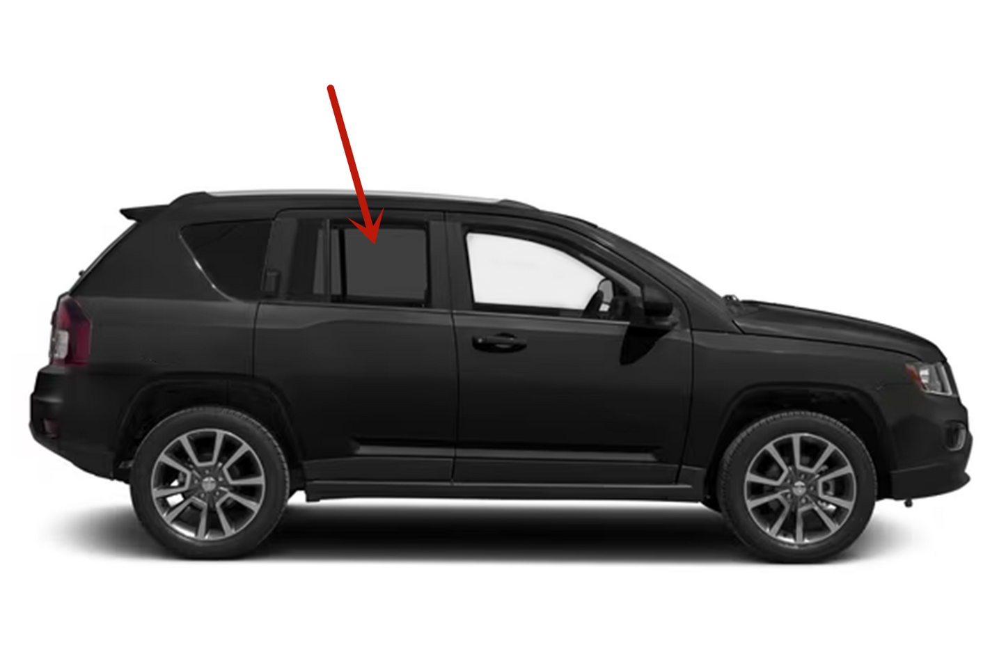 Passenger Right Side Rear Door Window Door Glass Compatible With Jeep Compass 2007-2016 Models/ Compass MK 2017 Models