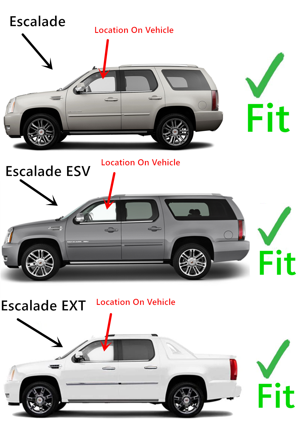 Driver Left Side Front Door Window Door Glass Compatible with Cadillac Escalade 2007-2014 / Escalade EXT  Escalade ESV 2007-2010 Models