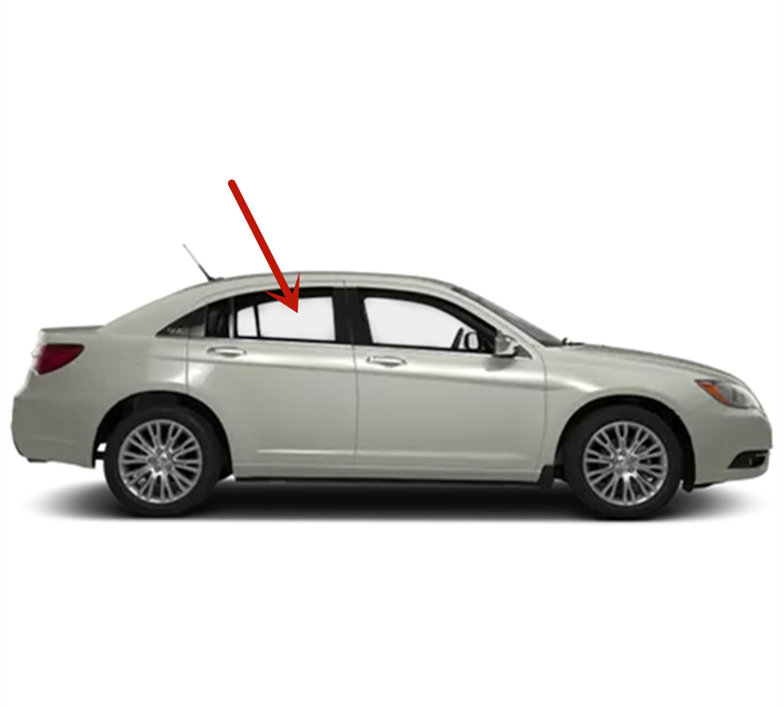 Passenger Right Side Rear Door Window Door Glass Compatible with Chrysler 200 4 Door Sedan 2011-2014 Models