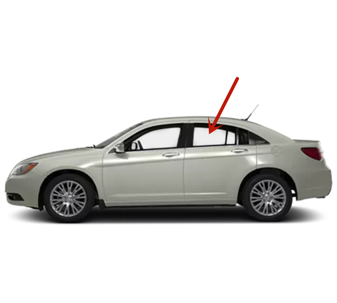 Driver Left Side Rear Door Window Door Glass Compatible with Chrysler 200 4 Door Sedan 2011-2014 Models