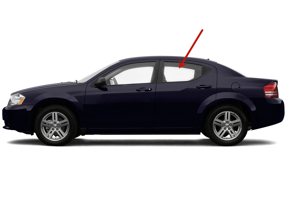 Driver Left Side Rear Door Window Door Glass Compatible with Dodge Avenger 4 Door Sedan 2008-2010 Models