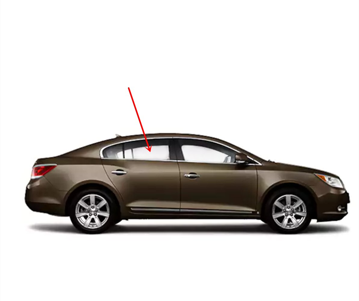 Passenger Right Side Rear Door Window Door Glass Compatible with Buick Lacrosse 2010-2016 Models
