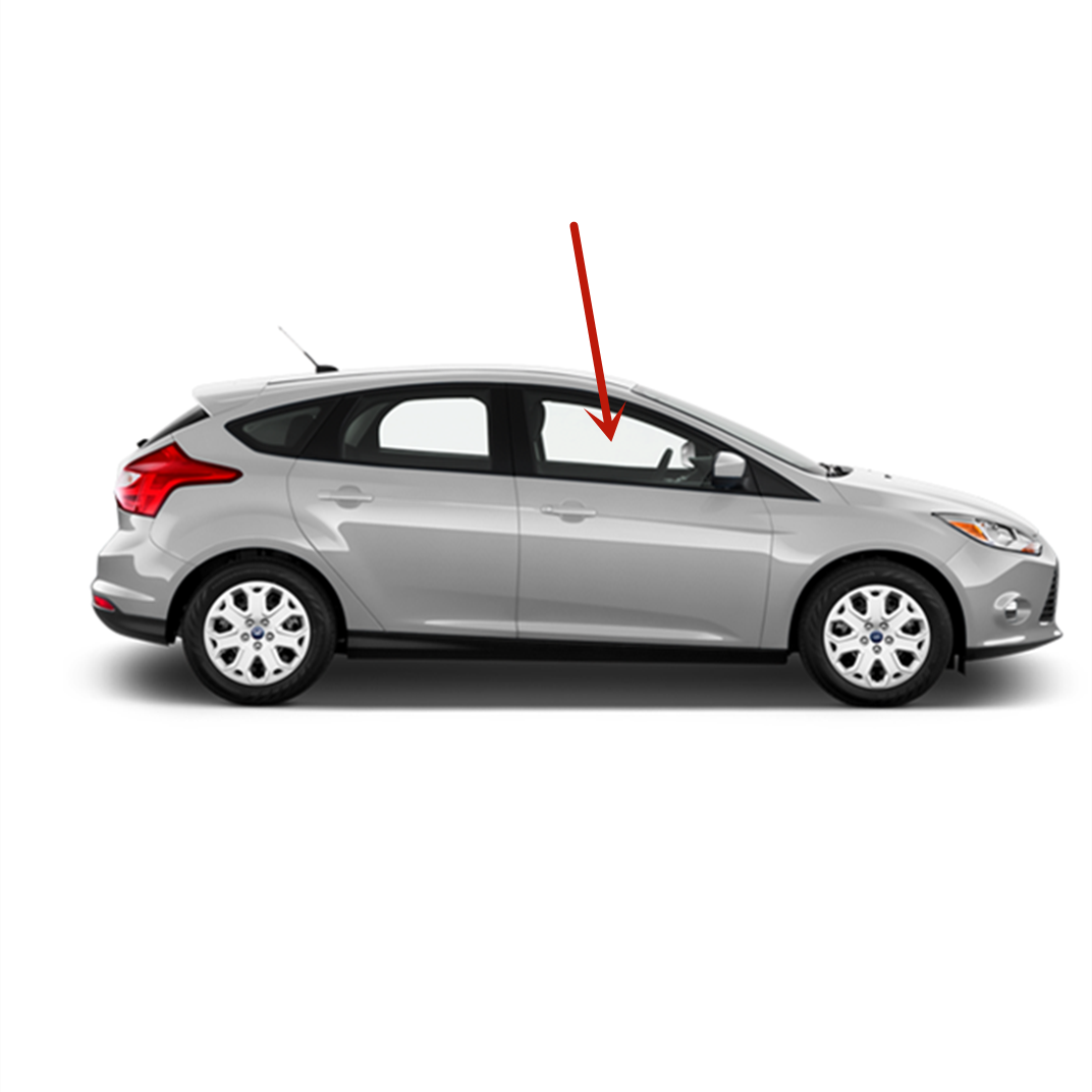Passenger Right Side Front Door Window Door Glass Compatible with Ford Focus 2012-2018 Models (Not For Focus Rally Sport)