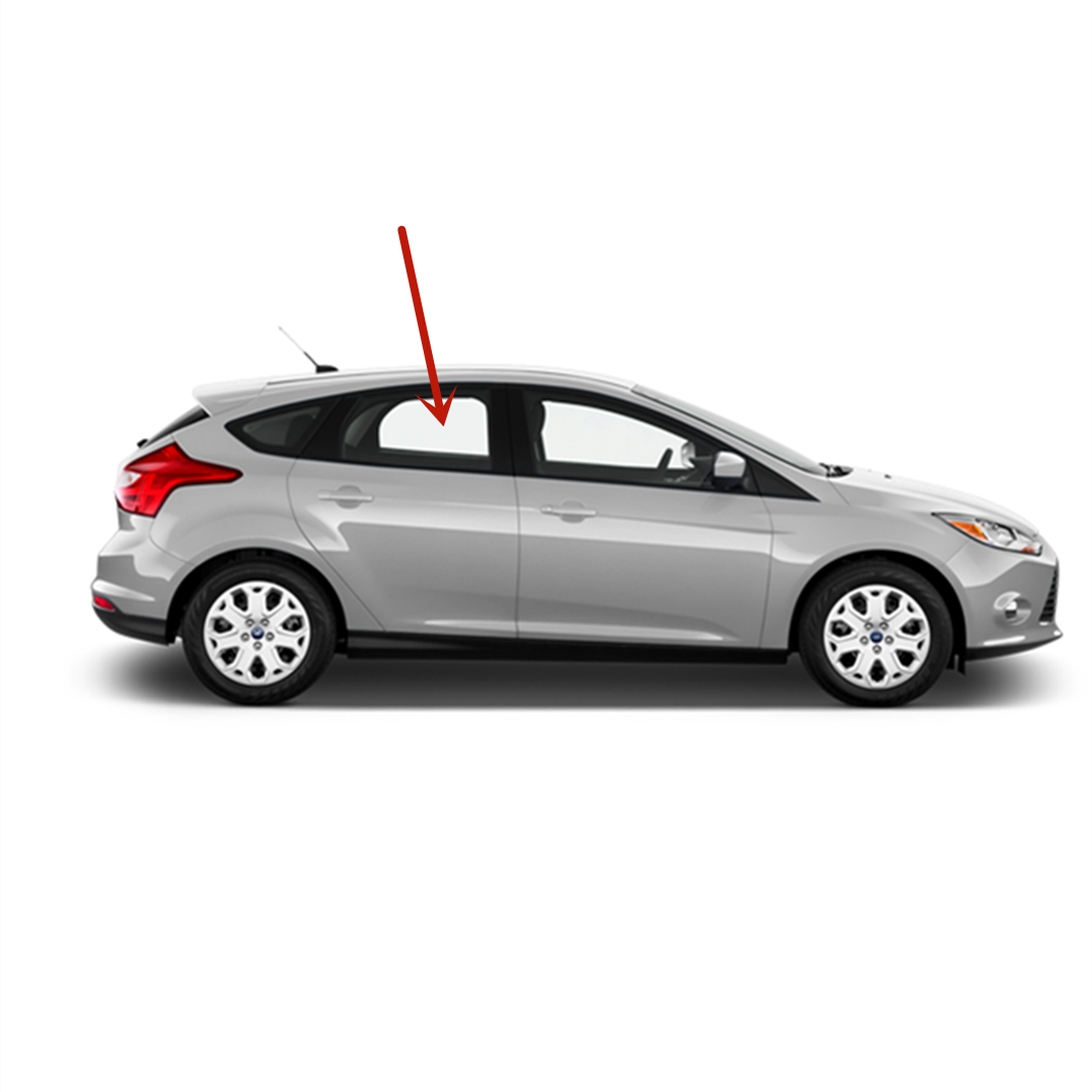 Passenger Right Side Rear Door Window Door Glass Compatible with Ford Focus 2012-2018 Models (Not For Focus Rally Sport)