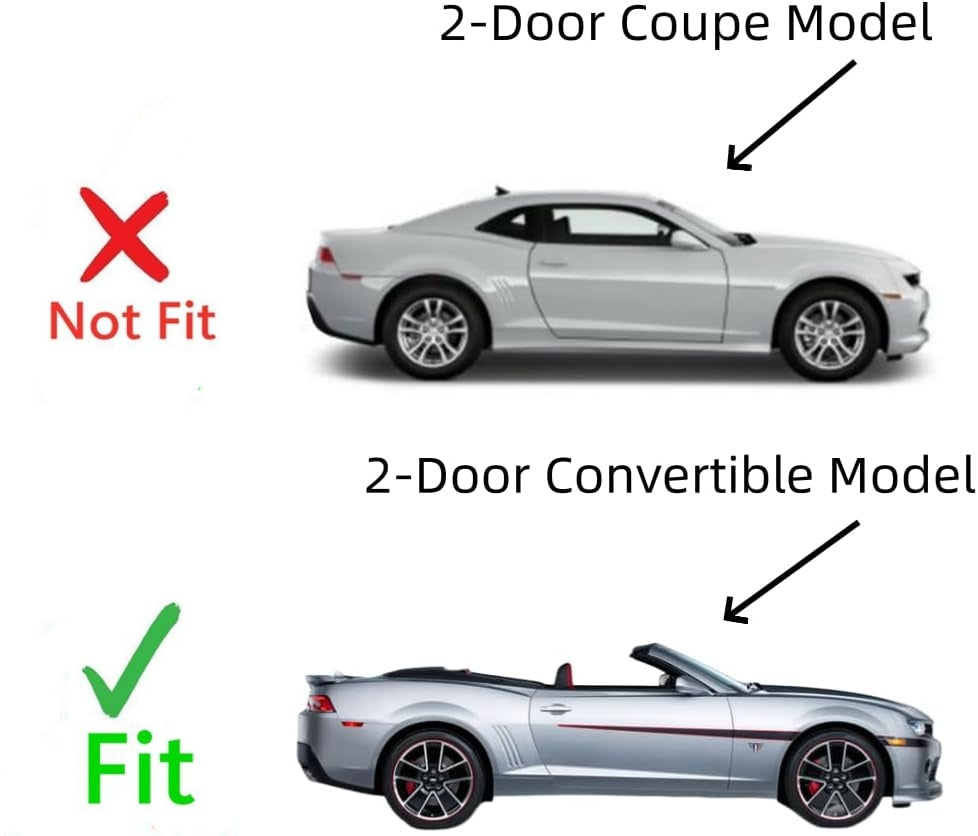 Passenger Right Side Door Window Door Glass Compatible with Chevrolet Camaro 2 Door Convertible 2011-2015 Models