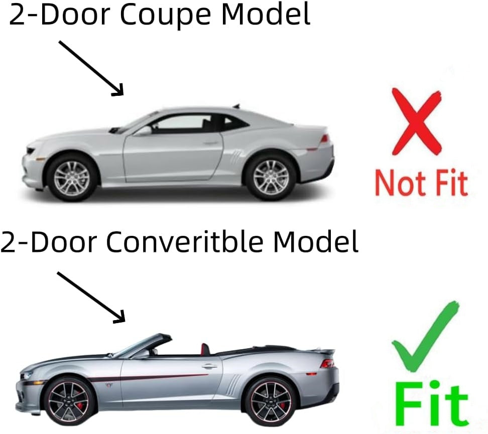 Driver Left Side Door Window Door Glass Compatible with Chevrolet Camaro 2 Door Convertible 2011-2015 Models