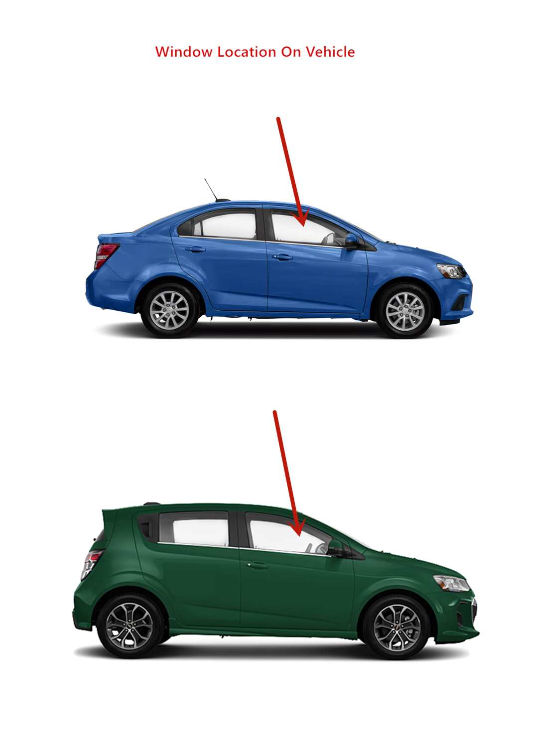 Passenger Right Side Front Door Window Door Glass Compatible with Chevrolet Sonic 2012-2020 Models