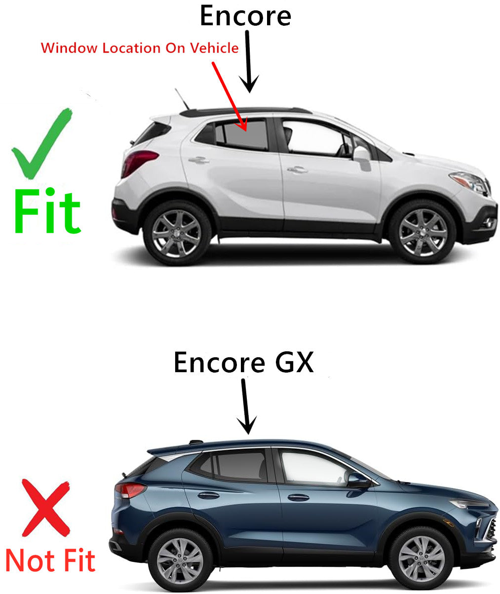 Passenger Right Side Rear Door Window Door Glass Compatible with Buick Encore 2013-2022 Models (Not For Encore GX)