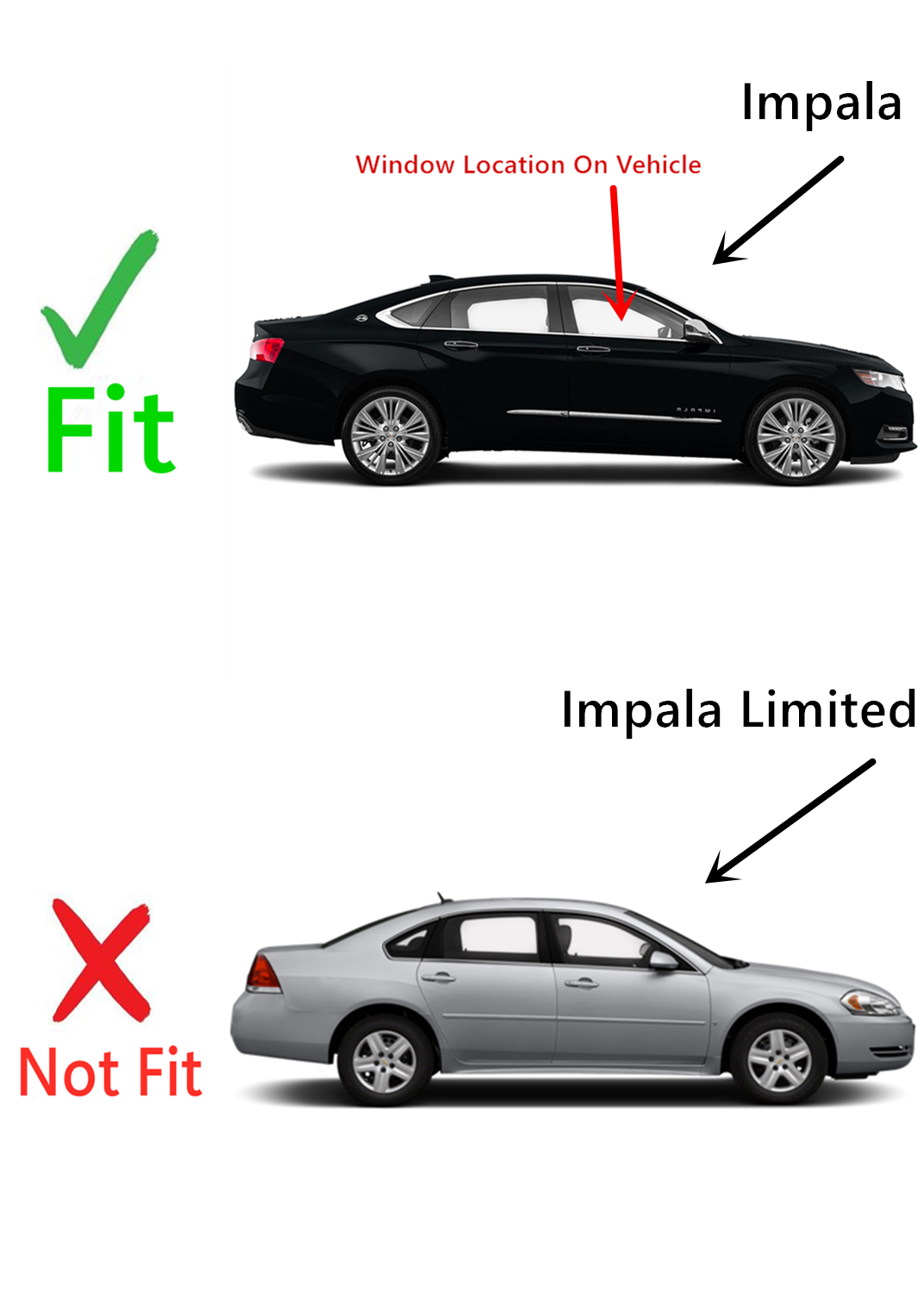 Laminated Passenger Right Front Door Window Door Glass Compatible with Chevrolet Impala 2014-2020 Models (Not For Impala Limited)
