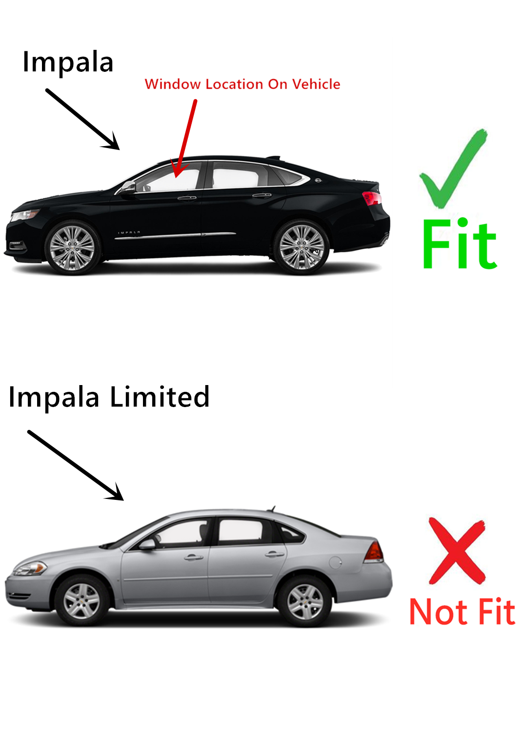 Laminated Driver Left Side Front Door Window Door Glass Compatible with Chevrolet Impala 2014-2020 Models (Not For Impala Limited)