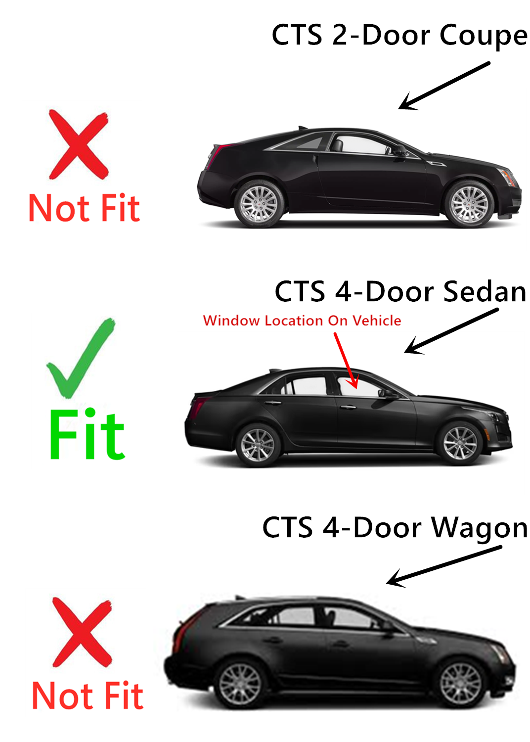 Laminated Passenger Right Side Front Door Window Door Glass Compatible with Cadillac CTS 4 Door Sedan 2014-2019 Models/ CTS-V 4 Door Sedan 2016-2019 Models