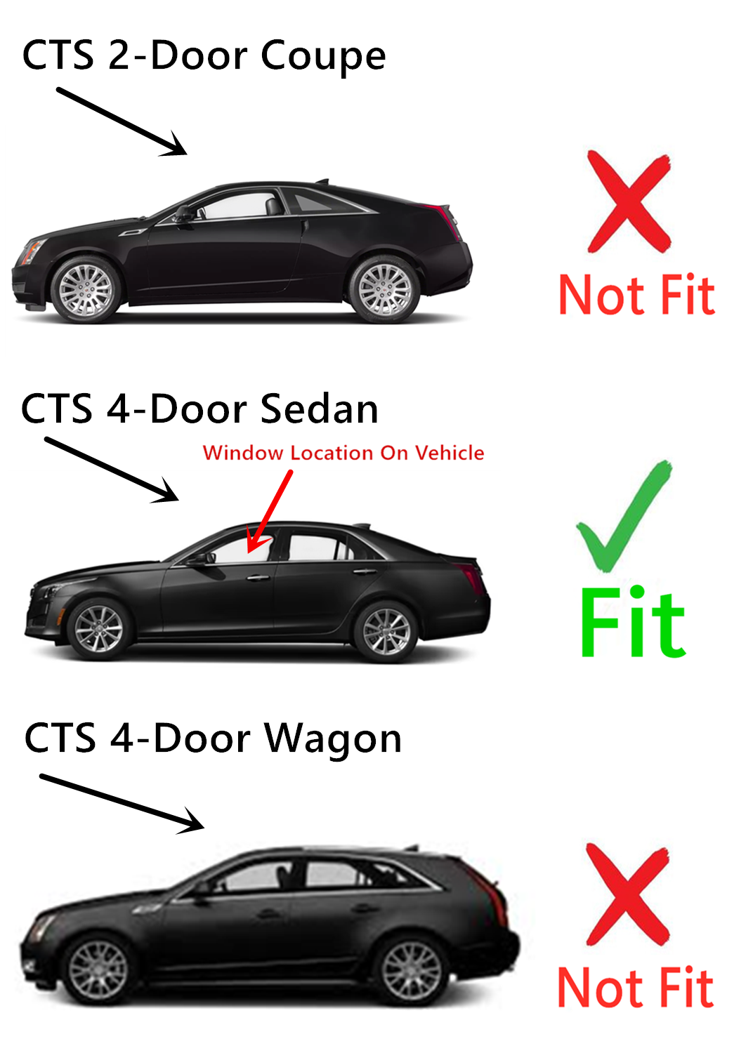 Laminated Driver Left Side Front Door Window Door Glass Compatible with Cadillac CTS 4 Door Sedan 2014-2019 Models/ CTS-V 4 Door Sedan 2016-2019 Models