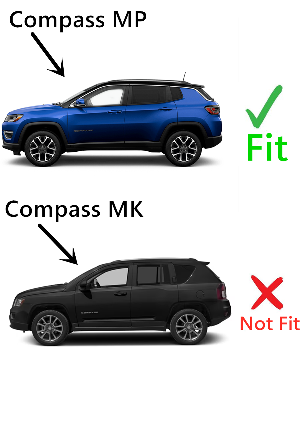 OEM Driver Left Side Rear Door Window Door Glass Compatible with Jeep Compass MP 2017-2023 Models (Not For Compass MK)