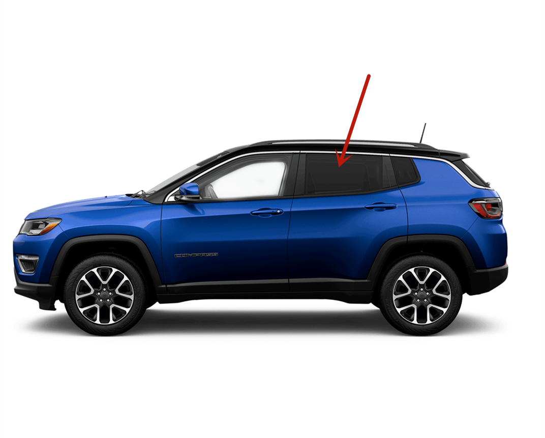 OEM Driver Left Side Rear Door Window Door Glass Compatible with Jeep Compass MP 2017-2023 Models (Not For Compass MK)