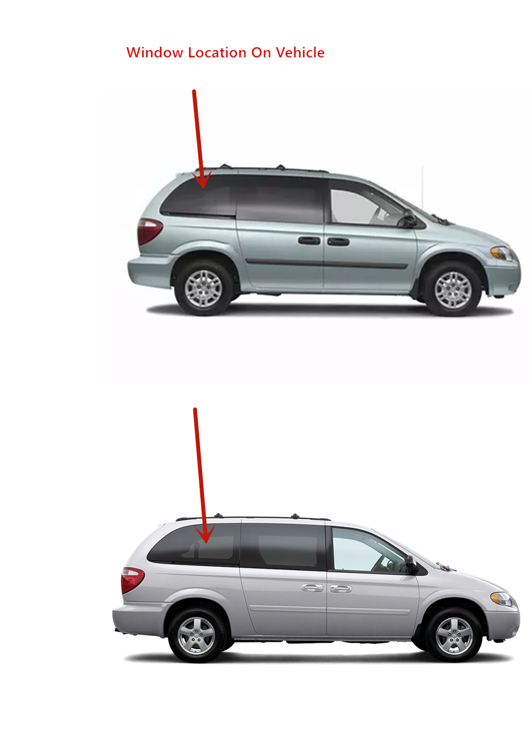 Passenger Right Side Rear Sliding Door Window Door Glass Compatible with Chrysler Voyager/Grand Voyager/Town & Country/Dodge Caravan/Grand Caravan/Plymouth Voyager/Grand Voyager 1996-2000 Models